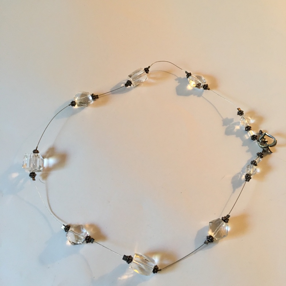 Crystal Necklace w/ Cupids Heart & Arrow closure